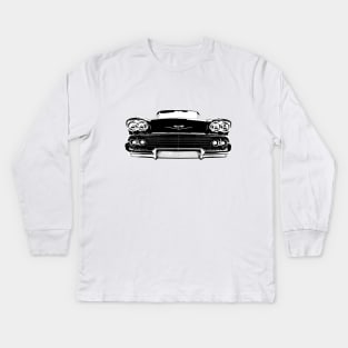 1958 Chevy Bel air B&W Kids Long Sleeve T-Shirt